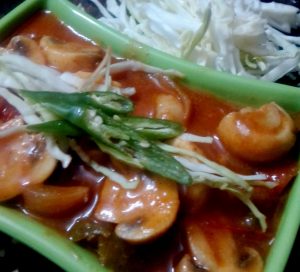 Chilli Mushroom Gravy Recipe | Mushroom Chilli in Gravy Recipe